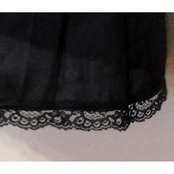 Vintage Deena Half Slip Womens M Black Lingerie Lace Hemline Satin Nylon - Picture 5 of 6